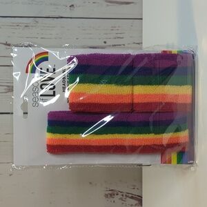 Season of‎ Love Gay Pride Rainbow Sweatband Set NWT